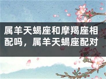 属羊天蝎座和摩羯座相配吗，属羊天蝎座配对