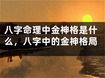八字命理中金神格是什么，八字中的金神格局