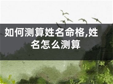 如何测算姓名命格,姓名怎么测算