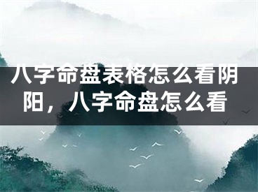 八字命盘表格怎么看阴阳，八字命盘怎么看