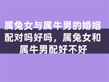 属兔女与属牛男的婚姻配对吗好吗，属兔女和属牛男配好不好