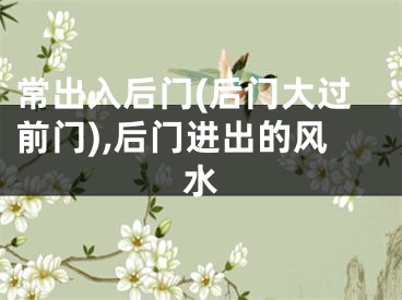 常出入后门(后门大过前门),后门进出的风水