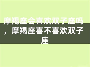 摩羯座会喜欢双子座吗，摩羯座喜不喜欢双子座