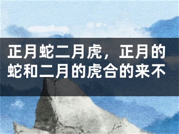 正月蛇二月虎，正月的蛇和二月的虎合的来不