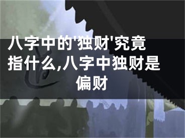 八字中的'独财'究竟指什么,八字中独财是偏财