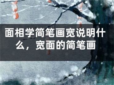 面相学简笔画宽说明什么，宽面的简笔画