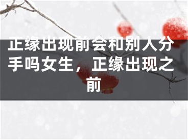 正缘出现前会和别人分手吗女生，正缘出现之前