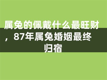 属兔的佩戴什么最旺财，87年属兔婚姻最终归宿