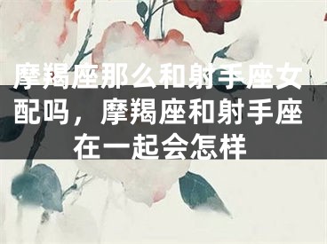 摩羯座那么和射手座女配吗，摩羯座和射手座在一起会怎样
