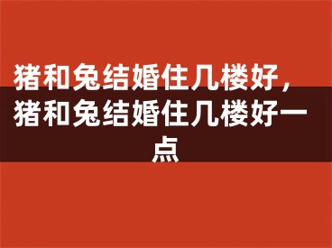 猪和兔结婚住几楼好，猪和兔结婚住几楼好一点