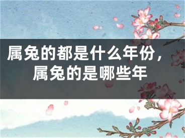 属兔的都是什么年份，属兔的是哪些年