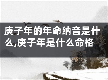庚子年的年命纳音是什么,庚子年是什么命格