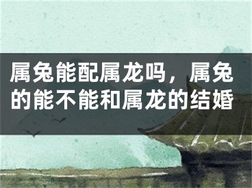属兔能配属龙吗，属兔的能不能和属龙的结婚