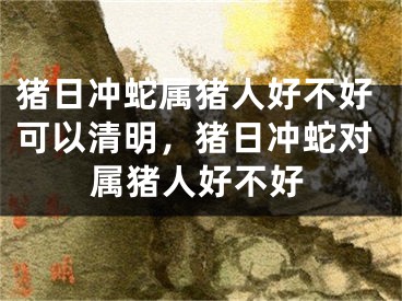 猪日冲蛇属猪人好不好可以清明，猪日冲蛇对属猪人好不好