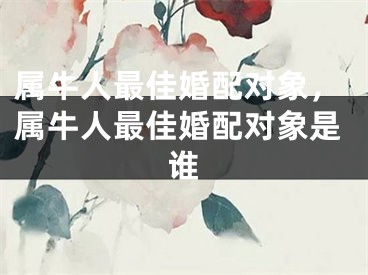 属牛人最佳婚配对象，属牛人最佳婚配对象是谁