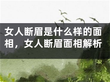 女人断眉是什么样的面相,女人断眉面相解析
