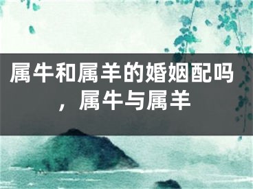 属牛和属羊的婚姻配吗，属牛与属羊