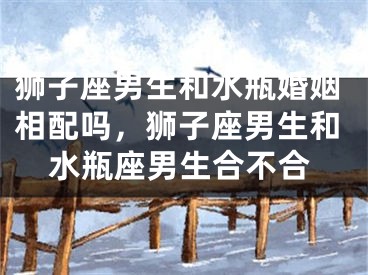 狮子座男生和水瓶婚姻相配吗，狮子座男生和水瓶座男生合不合