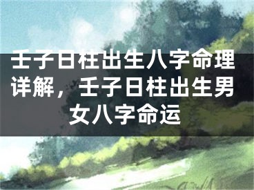壬子日柱出生八字命理详解，壬子日柱出生男女八字命运