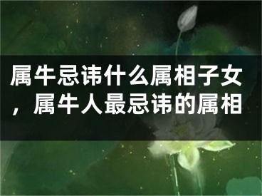 属牛忌讳什么属相子女，属牛人最忌讳的属相