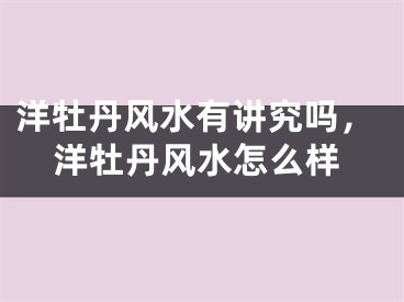 洋牡丹风水有讲究吗，洋牡丹风水怎么样