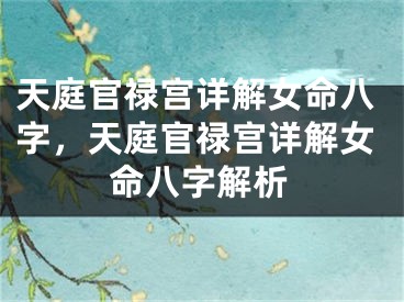 天庭官禄宫详解女命八字，天庭官禄宫详解女命八字解析