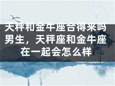 天秤和金牛座合得来吗男生，天秤座和金牛座在一起会怎么样