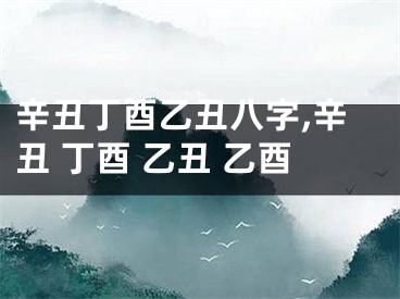 辛丑丁酉乙丑八字,辛丑 丁酉 乙丑 乙酉