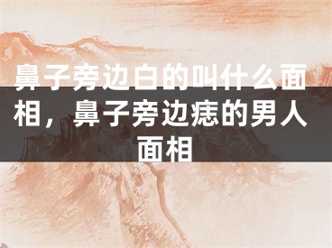 鼻子旁边白的叫什么面相，鼻子旁边痣的男人面相