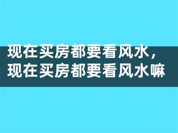 现在买房都要看风水，现在买房都要看风水嘛