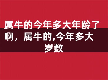 属牛的今年多大年龄了啊，属牛的,今年多大岁数