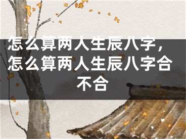 怎么算两人生辰八字，怎么算两人生辰八字合不合