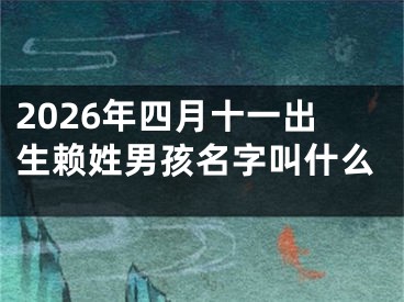 2026年四月十一出生赖姓男孩名字叫什么