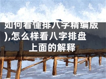 如何看懂排八字精编版),怎么样看八字排盘上面的解释