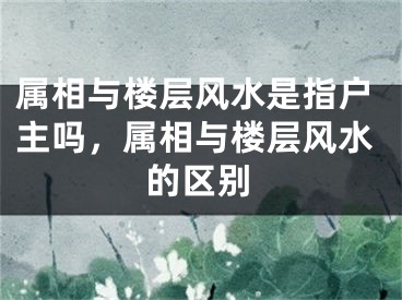 属相与楼层风水是指户主吗，属相与楼层风水的区别
