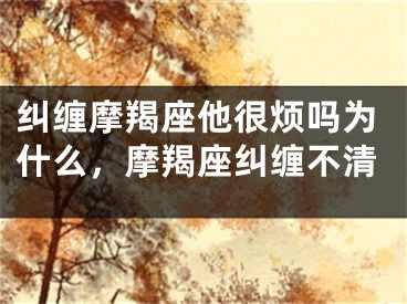 纠缠摩羯座他很烦吗为什么，摩羯座纠缠不清