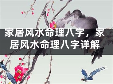 家居风水命理八字，家居风水命理八字详解