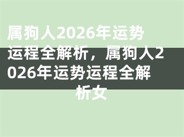 属狗人2026年运势运程全解析，属狗人2026年运势运程全解析女