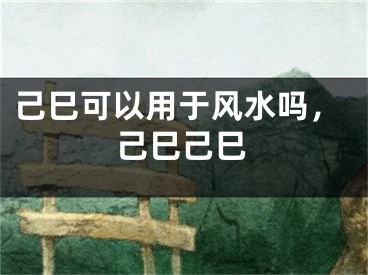 己巳可以用于风水吗,己巳己巳