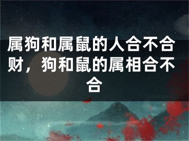 属狗和属鼠的人合不合财，狗和鼠的属相合不合