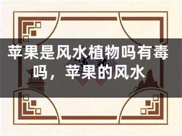 苹果是风水植物吗有毒吗，苹果的风水