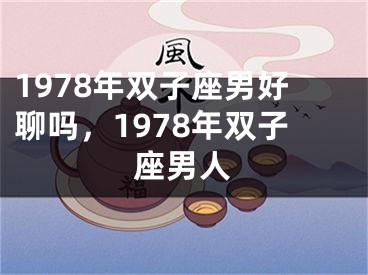 1978年双子座男好聊吗，1978年双子座男人