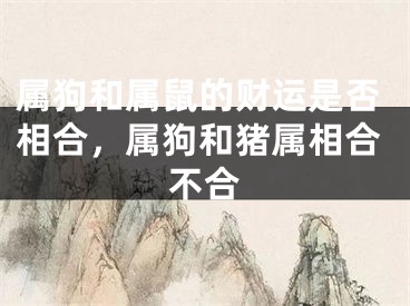 属狗和属鼠的财运是否相合，属狗和猪属相合不合