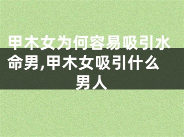 甲木女为何容易吸引水命男,甲木女吸引什么男人
