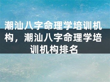 潮汕八字命理学培训机构，潮汕八字命理学培训机构排名