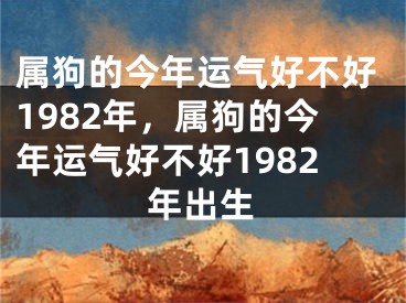 属狗的今年运气好不好1982年,属狗的今年运气好不好1982年出生