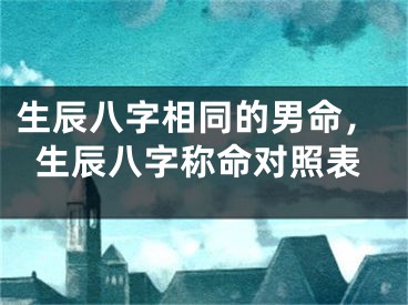 生辰八字相同的男命，生辰八字称命对照表