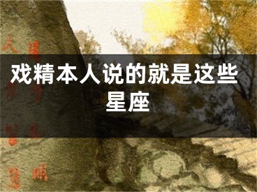 戏精本人说的就是这些星座