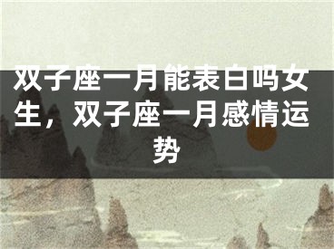 双子座一月能表白吗女生，双子座一月感情运势