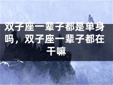 双子座一辈子都是单身吗，双子座一辈子都在干嘛